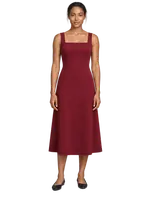 Burgundy dress: AI preview of a person wearing the garment
