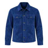 Suede days: garment recolored cobalt blue